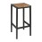 Bolero Black Steel & Acacia Wood Bar Stools (2 Pack)