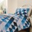 Essentials Geo Duvet Cover Open Blue Single