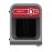Rubbermaid Configure Recycling Bin with Plastic Recycling Label Red 57Ltr