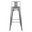 Bolero Bistro High Stool With Backrest Gun Metal (4 Pack)