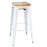 Bolero Bistro High Stools with Wooden Seatpad White (4 Pack)