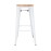 Bolero Bistro High Stools with Wooden Seatpad White (4 Pack)
