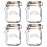 Kilner Square Clip Top Jar 1Ltr (4 Pack)