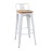 Bolero Bistro Backrest High Stools with Wooden Seat Pad White (4 Pack)