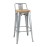 Bolero Bistro Backrest High Stools with Wooden Seat Pad Galvanised Steel (4 Pack)