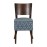 Asti Walnut Dining Chair with Blue Padded Seat and Back (2 Pack)