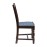 Mayfair Dark Wood Dining Chairs with Blue Diamond Padded Seat (2 Pack)