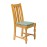 Mayfair Soft Oak Dining Chairs with Green Diamond Padded Seat (2 Pack)