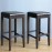 Bolero Faux Leather High Bar Stools Black (2 Pack)