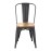 Bolero Bistro Side Chairs with Wooden Seat Pad Gun Metal (4 Pack)
