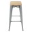 Bolero Bistro High Stools with Wooden Seat Pad Galvanised Steel (4 Pack)
