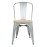 Bolero Bistro Side Chairs with Wooden Seat Pad Galvanised Steel (4 Pack)