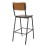 Bolero Cantina Back Rest High Stool with Seat Pad Dark Walnut Effect