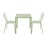 Bolero Adeline Steel Square Table 700mm Light Green