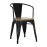 Bolero Bistro Curve Armchairs with Wooden Seat Pad Black (4 Pack)