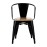 Bolero Bistro Curve Armchairs with Wooden Seat Pad Black (4 Pack)