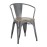 Bolero Bistro Curve Armchairs with Wooden Seat Pad Gunmetal (4 Pack)