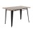 Bolero Bistro Dining Table Slatted Mango Wood Top Black 1200mm