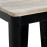 Bolero Bistro Dining Table Slatted Mango Wood Top Black Frame 650mm