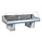 Zoin Saigon Fish Counter Grey with Azure Trim 1500mm