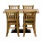 Turin Dining Table with 4 Manhattan Dining Chairs Weathered Oak with Bison Tan